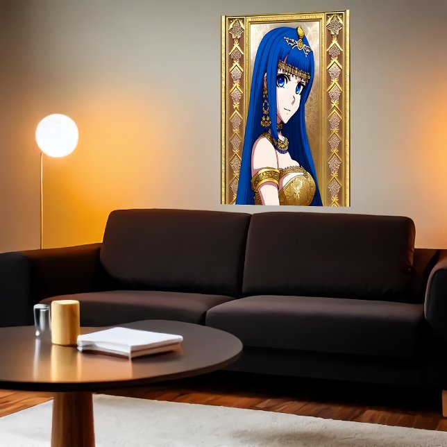 Anime princess blue ögon och hår | AI Art Poster (Skapare uppladdad)
