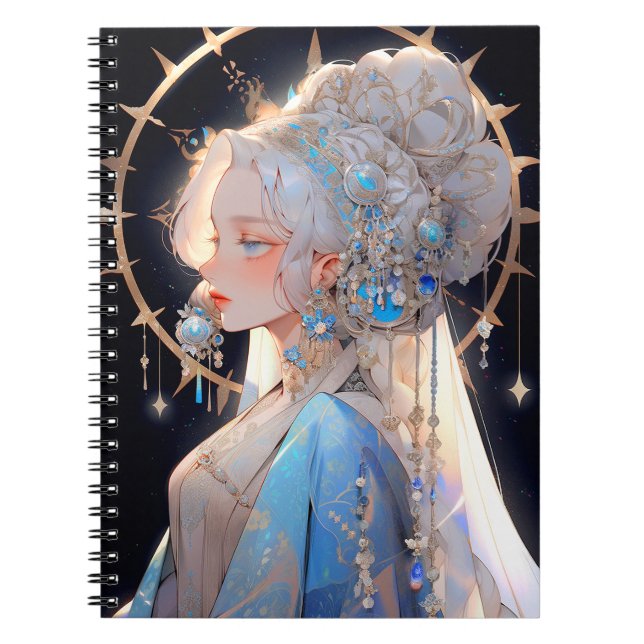 Anime Princess Fantasy Art Anteckningsbok (Framsidan)