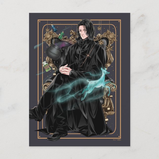 Anime Professor Severus Snape Seated Vykort (Framsida)