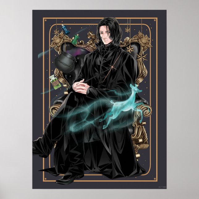 Anime Professor Severus Snape Sittande Poster (Framsidan)