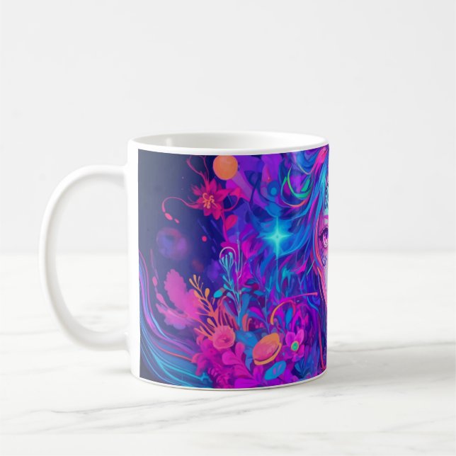 Anime Psychedelic Stil Kaffemugg (Vänster)