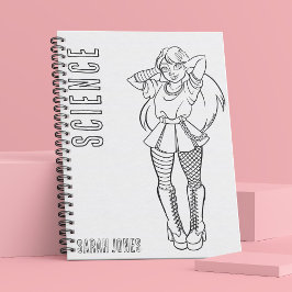 Anime Punk Tonåring Coloring School Subjekt
