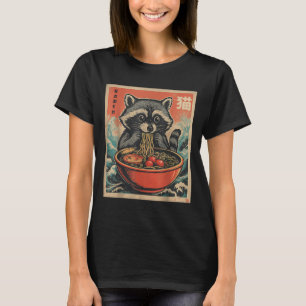 Anime Raccoon Ramen Japansk Funny Kawaii Gift Mana T Shirt