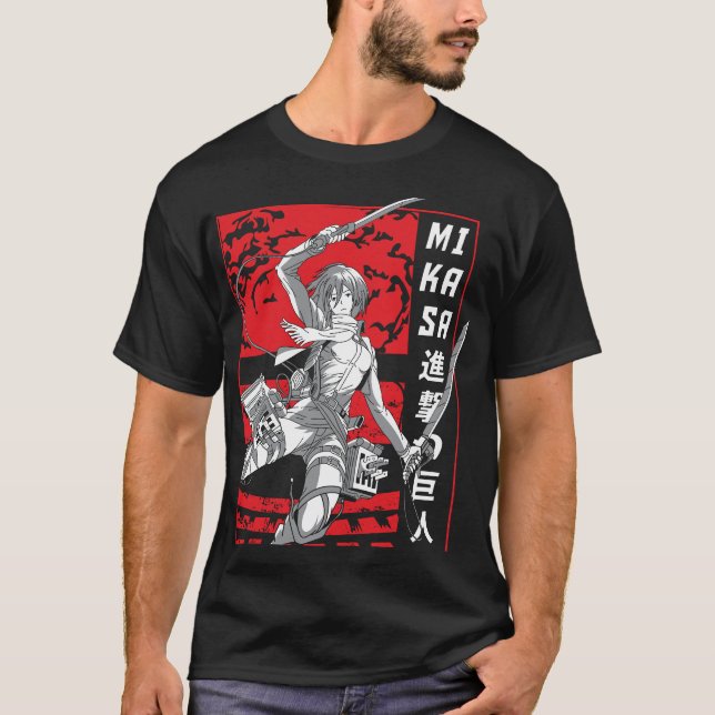 Anime Ram Eren Vass Kolla in T Shirt (Framsida)