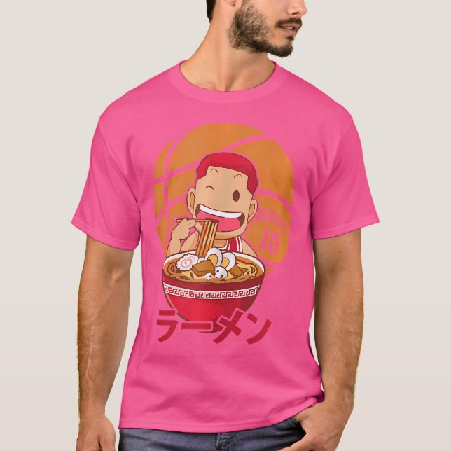 Anime Ramen Basketball T Shirt (Framsida)