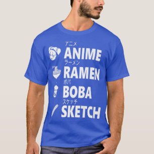 Anime Ramen Boba Sketching Japansk Food Älskare Ma T Shirt