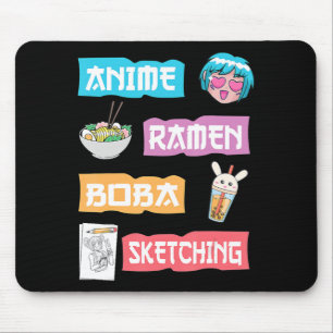 Anime Ramen Boba Sketching Kawaii Anime Älskare Me Musmatta