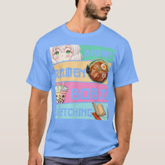 Anime Ramen Boba Sketching Kawaii Anime Japanese G T Shirt