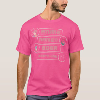 Anime Ramen Boba Skissning T Shirt