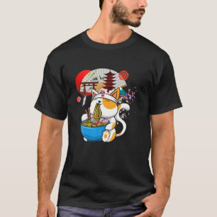 Anime Ramen Cat Japanska Noodles Aesthetic Kawaii T Shirt