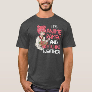 Anime Ramen och Sketching Anime Merch 376 T Shirt