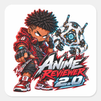 Anime Recensent 2.0 Anime Boss King Chibi Anime Kl Fyrkantigt Klistermärke