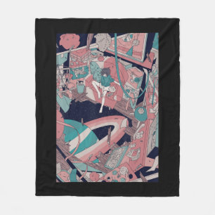 Anime Retro 90s Lofi Girl Aesthetic Japan Otaku Fleecefilt