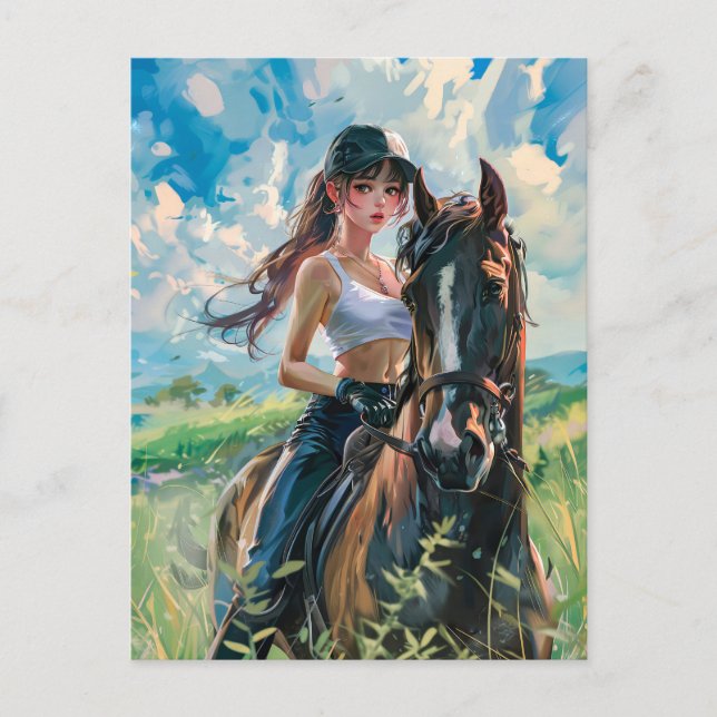 Anime Rider i Majestic Mountain Ligcape Vykort (Framsida)