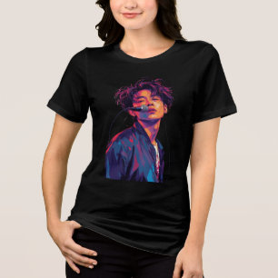 Anime Rocksångare Vibrant Pop Art T Shirt