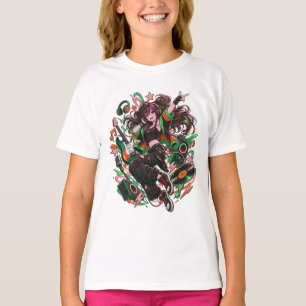Anime Rockstar Flicka Elgitarr T-SHIRTSX T Shirt
