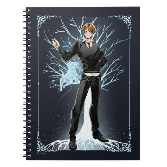 Anime Ron Weasleys Jack Russell Terrier Patronus Anteckningsbok (Framsidan)