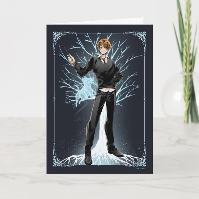 Anime Ron Weasleys Jack Russell Terrier Patronus Kort (Framsida)