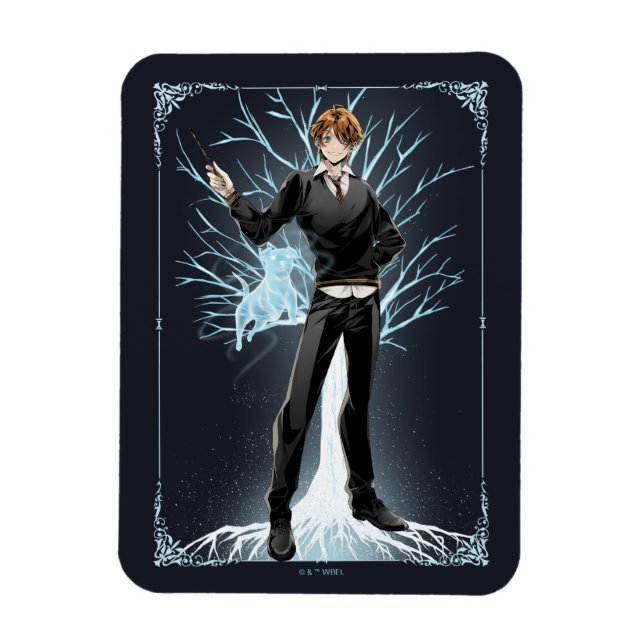 Anime Ron Weasleys Jack Russell Terrier Patronus Magnet (Vertikal)