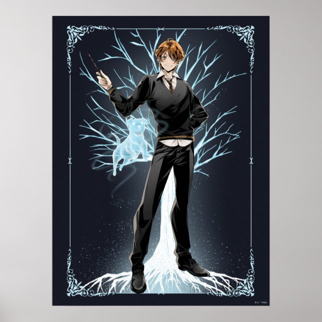 Anime Ron Weasleys Jack Russell Terrier Patronus Poster (Framsidan)
