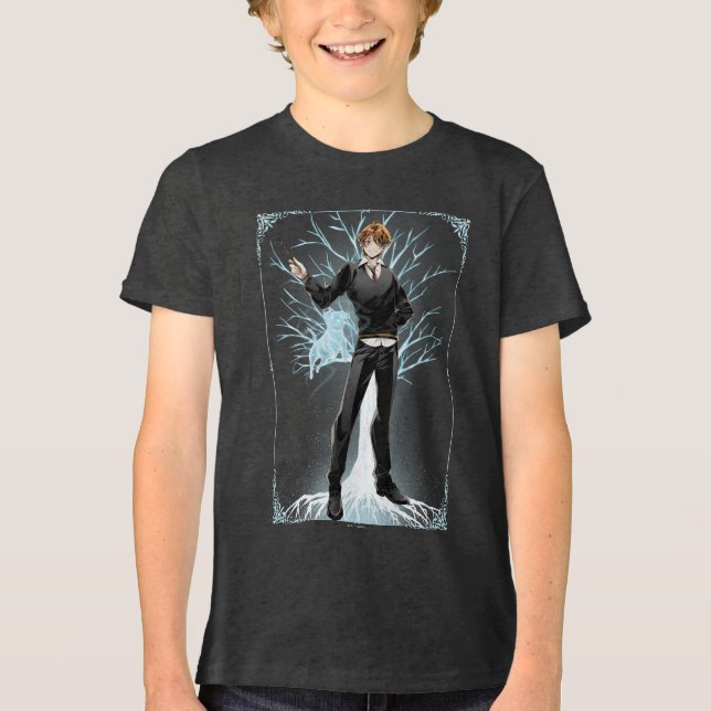 Anime Ron Weasleys Jack Russell Terrier Patronus T Shirt (Framsida)