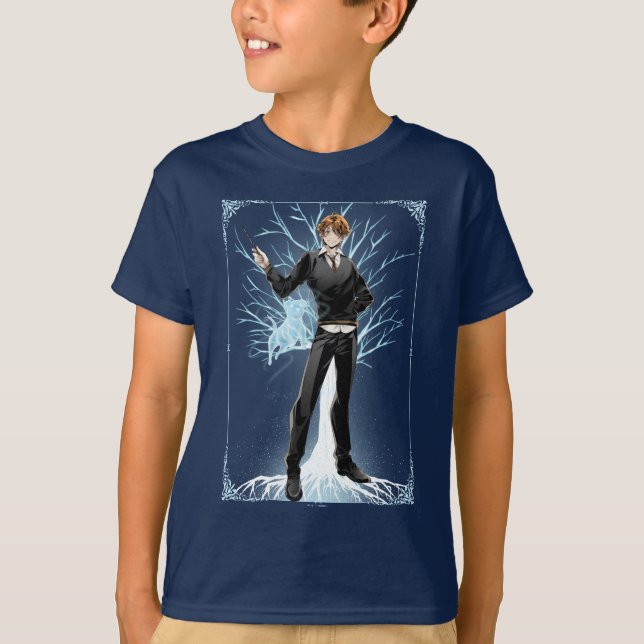 Anime Ron Weasleys Jack Russell Terrier Patronus T Shirt (Framsida)