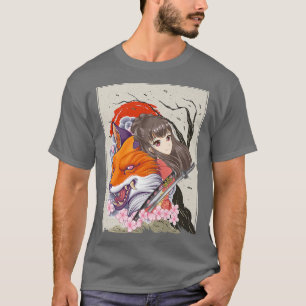 Anime Samurai Fo Otaku Japansk Girl T Shirt