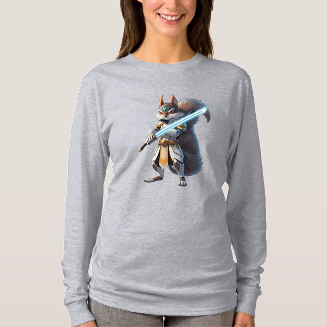Anime Samurai Squirrel Warrior T Shirt (Framsida)