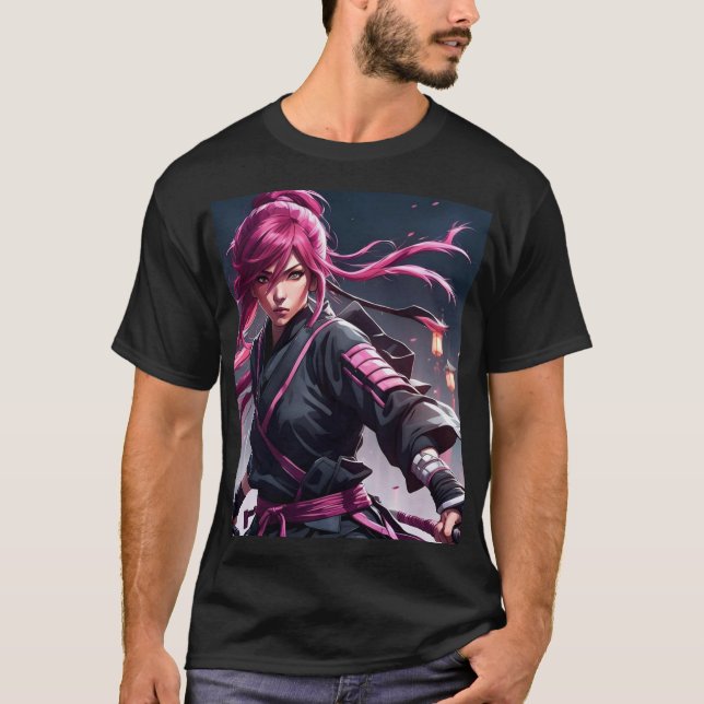 Anime Samurai T Shirt (Framsida)