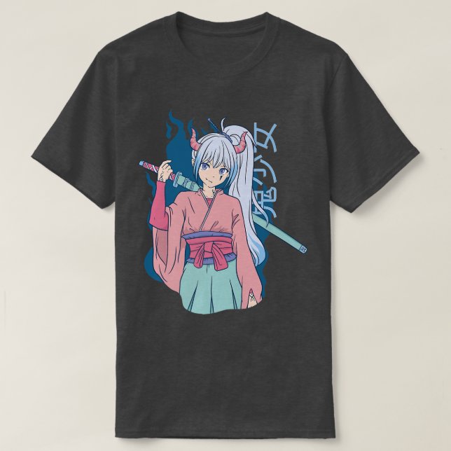 Anime Samurai Warrior Horns Otaku Manga Fighter ( T Shirt (Design framsida)