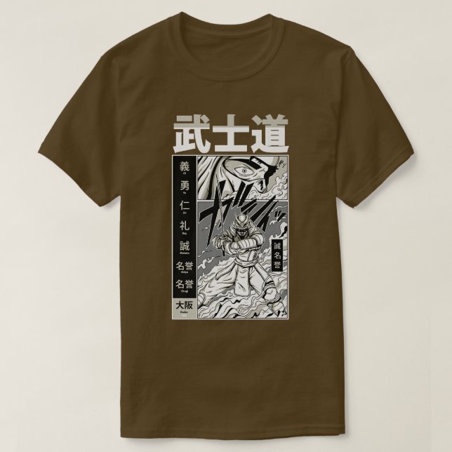 Anime Samurai Warrior Katana Fighter  T Shirt (Design framsida)