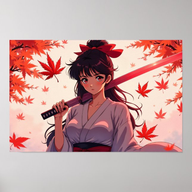 Anime Samuraj Flicka Poster (Framsidan)