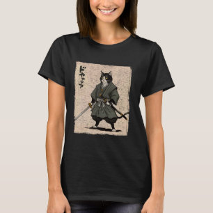 Anime Samuraj Katt Krigare Ukiyo-e Krigare Japansk T Shirt