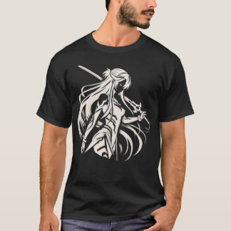 Anime Samuraj Kvinnor 1x0001 Svart T Shirt
