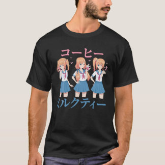 Anime School Girl - Mjölk Tea - Coffee - Japanska T Shirt