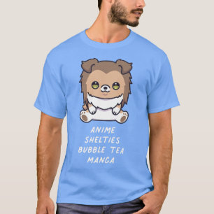 Anime Shelties Bubble Tea Manga Kawaii Hund älskar T Shirt