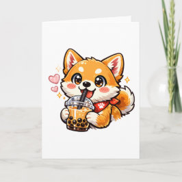 Anime Shiba Inu Dricker Bubblete Hennes Kawaii-kli Kort