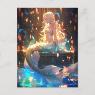 Anime Sjöjungfru Girl Fantasy Art Vykort
