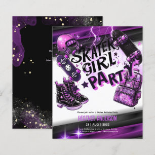 Anime Skater Girl Födelsedagsfest Skateboarding