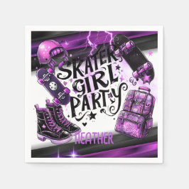 Anime Skater Girl Födelsedagsfest Skateboarding Pappersservett