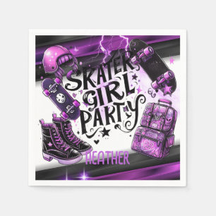 Anime Skater Girl Födelsedagsfest Skateboarding Pappersservett