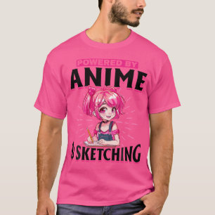 Anime Sketching Otaku Manga Teckning Kawaii T Shirt