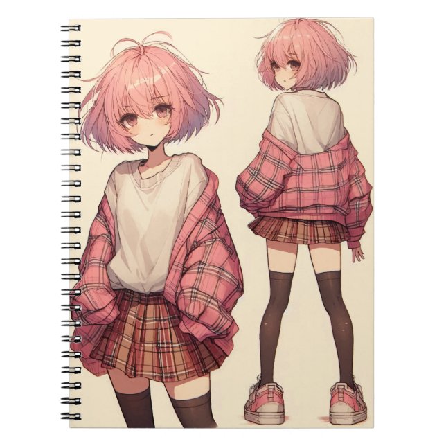 Anime skol flicka anteckningsbok (Framsidan)