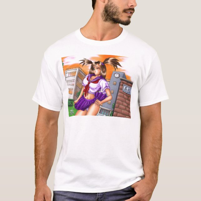 Anime skolar flickan Nikki Tee Shirt (Framsida)