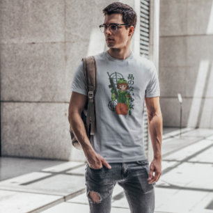 Anime Soldier Girl with Gun T Shirt