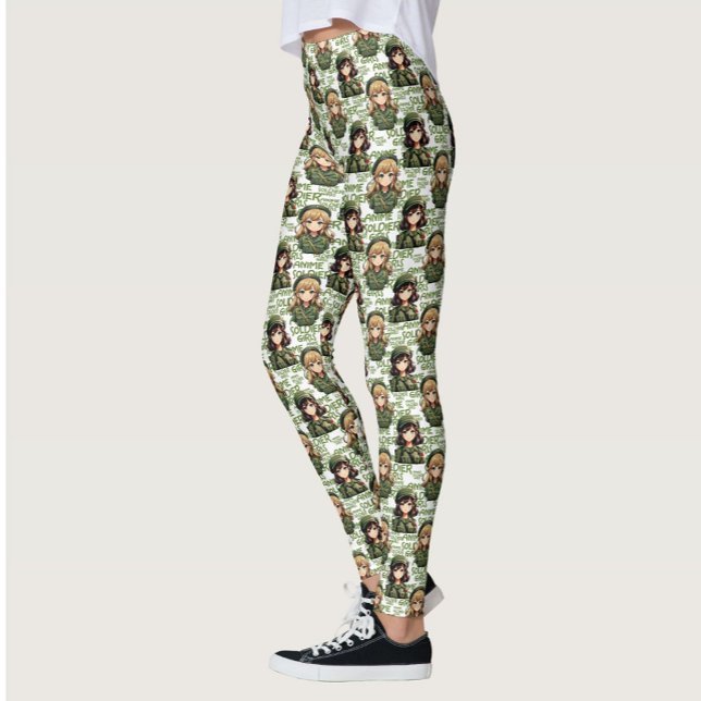 Anime Soldier Girls Mönster Design Leggings (Skapare uppladdad)