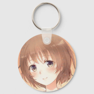 Anime, söt, brun nyckelkedja nyckelring
