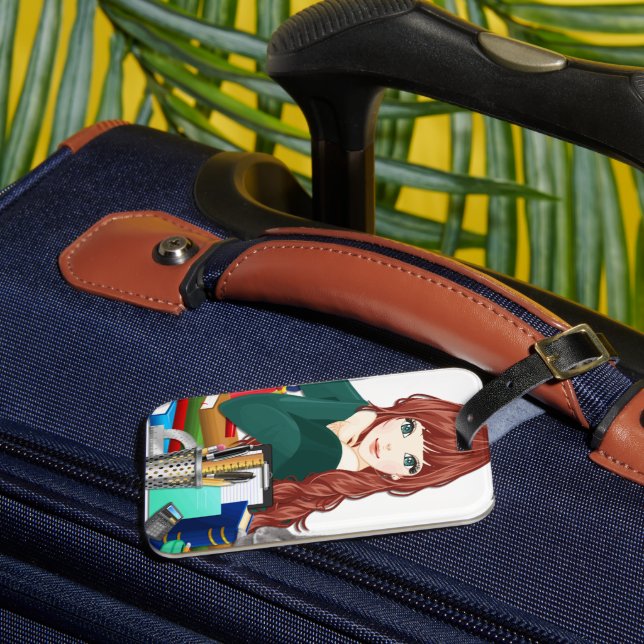 Anime Söt Girl Girl & Education with Rabbit Travel Bagagebricka (Framsida Insitu 3)