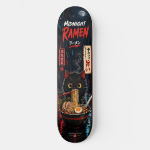 Anime Söt Japansk Ramen Katt Skateboarddäck Mini Skateboard Bräda 18,5 Cm