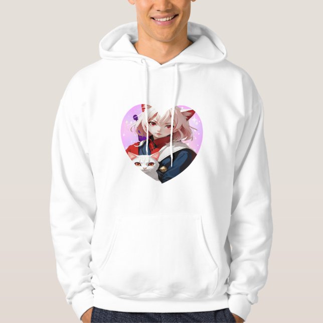  Anime Soul & Feline Eyes Hoodie (Framsida)
